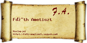 Fáth Ametiszt névjegykártya